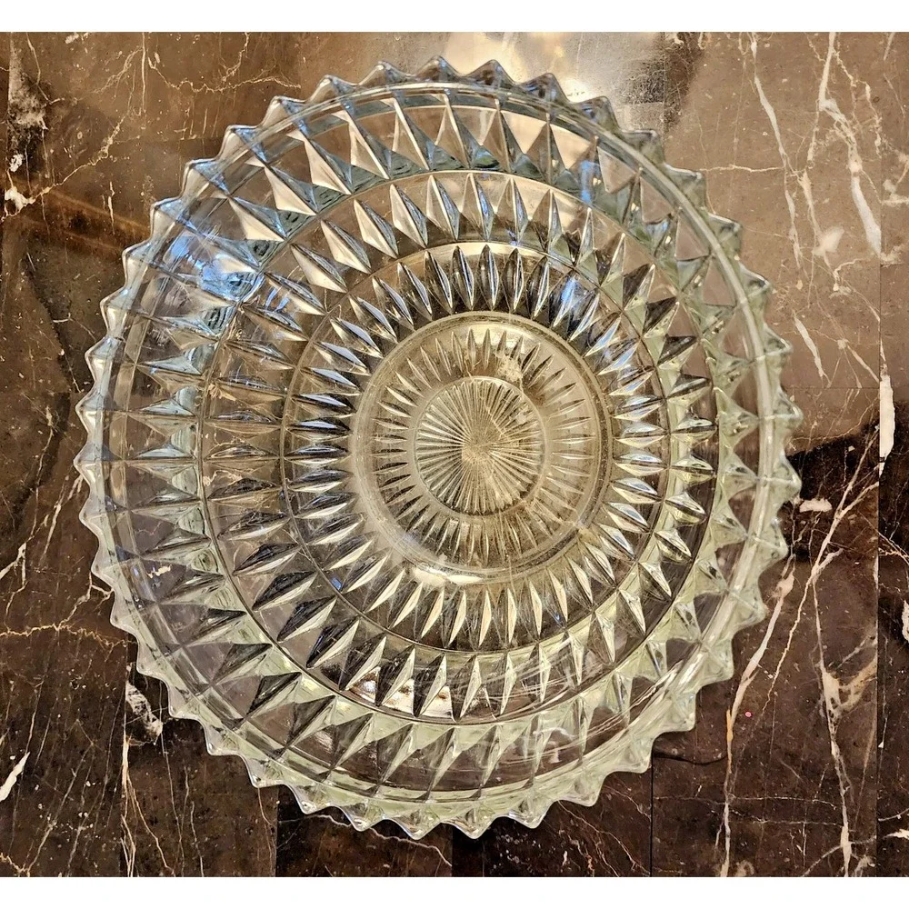 Vintage Crystal Diamond Point Sawtooth 8.5